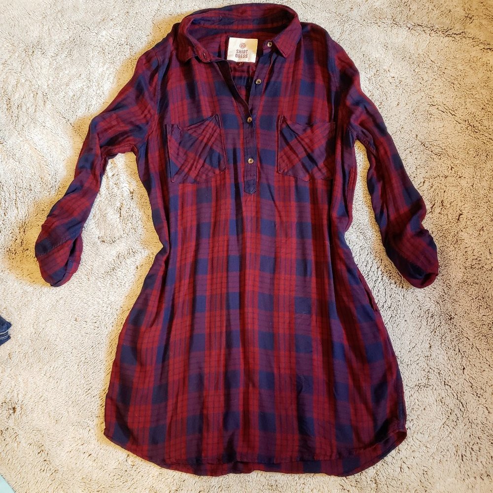 Plaid t-shirt dress